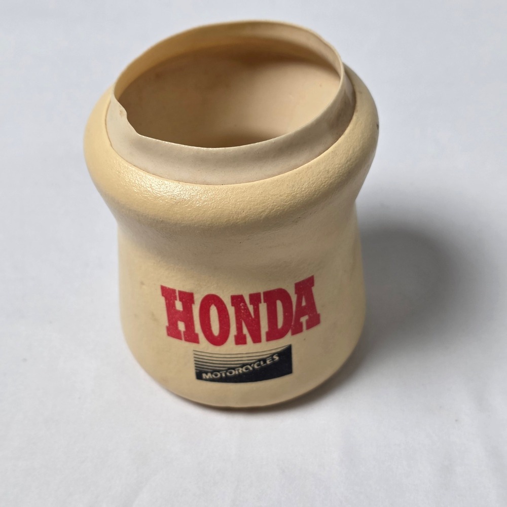 1980s Honda Motorcycles Rebel Yellow Foam Can Koozie Vintage Drink Holder